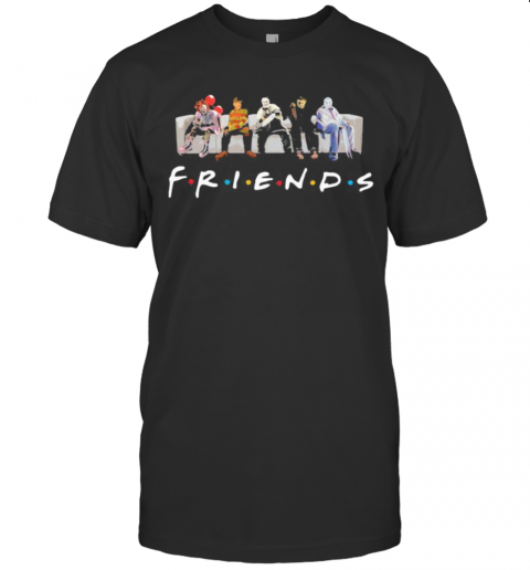 Halloween Horror Characters Sitting On Sofa Friends T-Shirt
