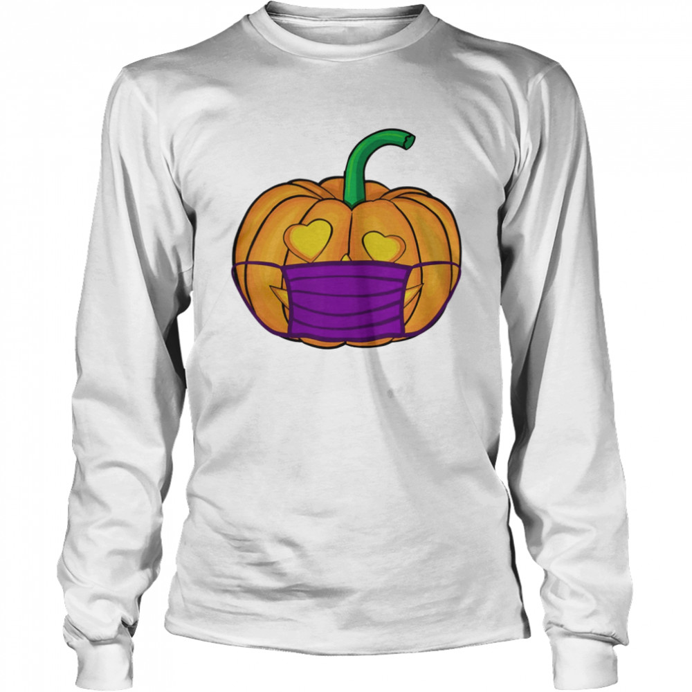 Halloween Pumpkin Mask 2020 Jack O Lantern Long Sleeved T-shirt
