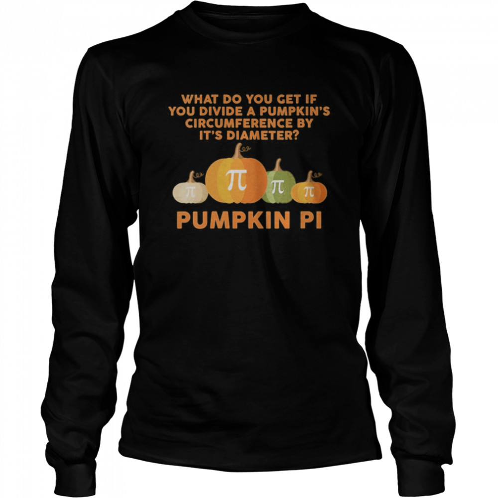 Halloween Pumpkin PI Funny Math Novelty Long Sleeved T-shirt