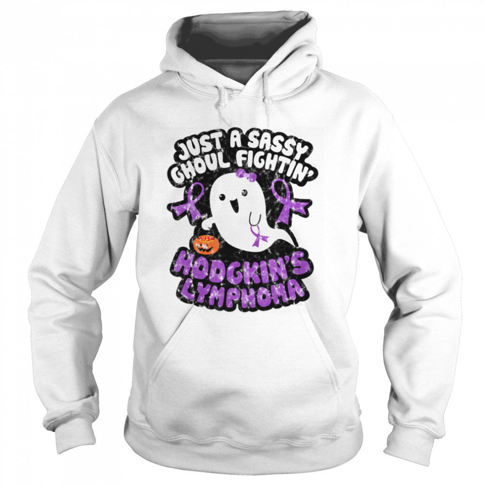 Halloween Sassy Ghoul Fighting Hodgkins Lymphoma Cute Ghost Unisex Hoodie