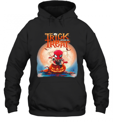 Halloween Spiderman Trick Or Treat Pumpkins T-Shirt Unisex Hoodie