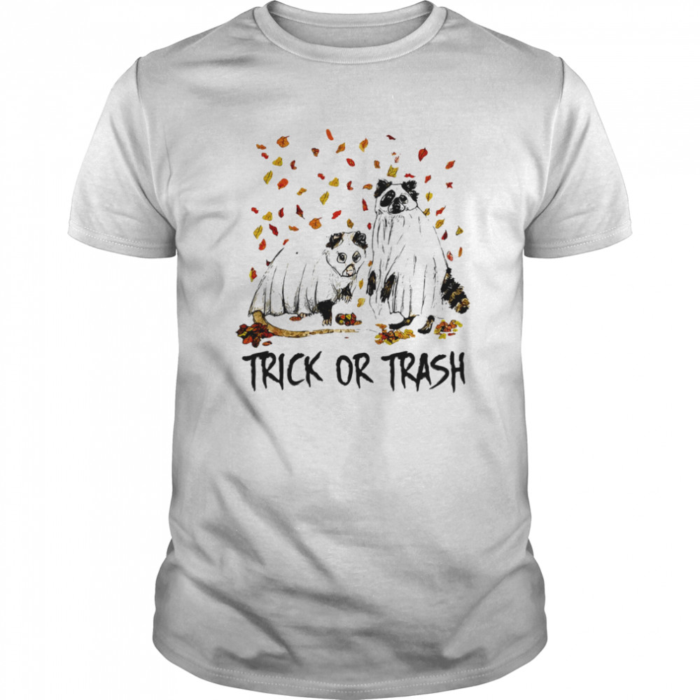 Halloween cat ghost trick or trash shirt