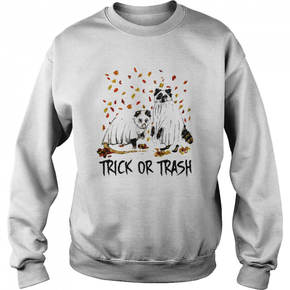 Halloween cat ghost trick or trash Unisex Sweatshirt