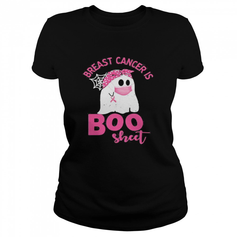 Halloween ghost breast cancer awareness is boo sheet Classic Women's T-shirt