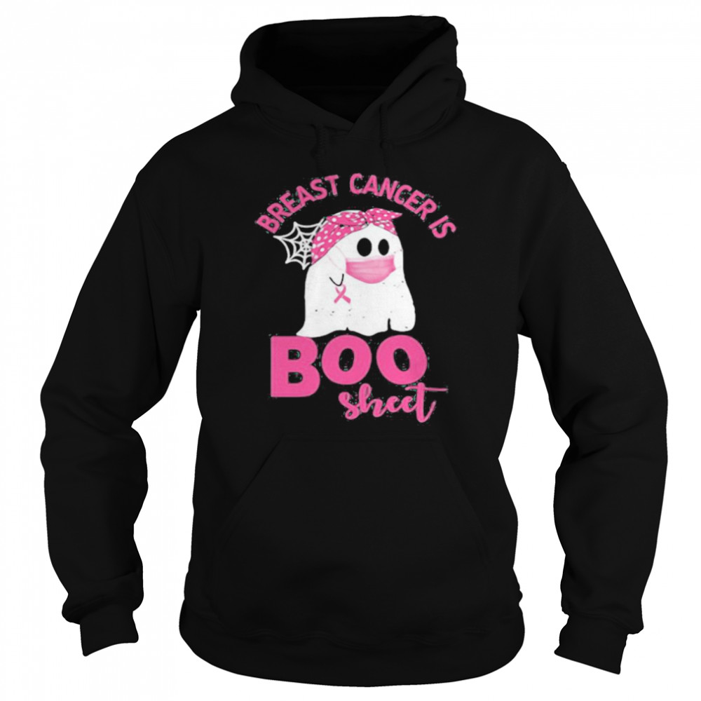Halloween ghost breast cancer awareness is boo sheet Unisex Hoodie