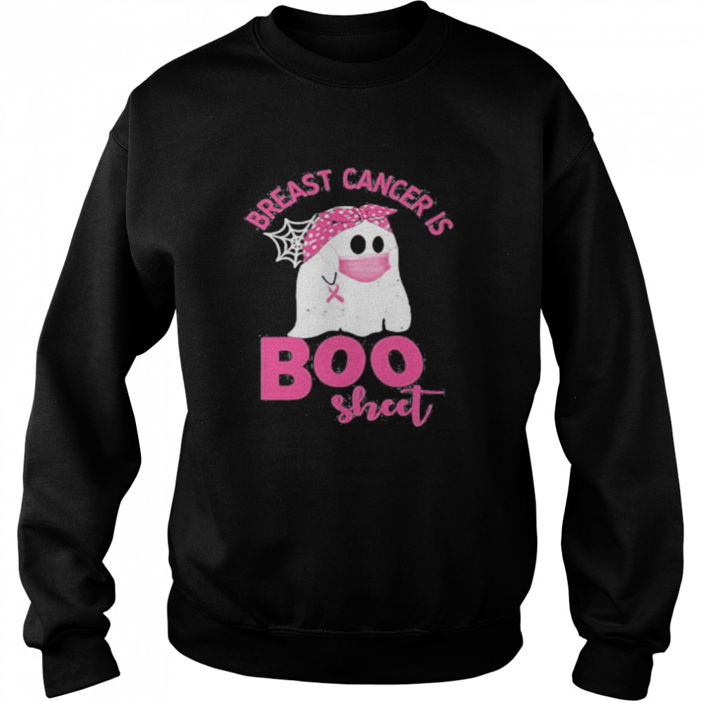 Halloween ghost breast cancer awareness is boo sheet Unisex Sweatshirt