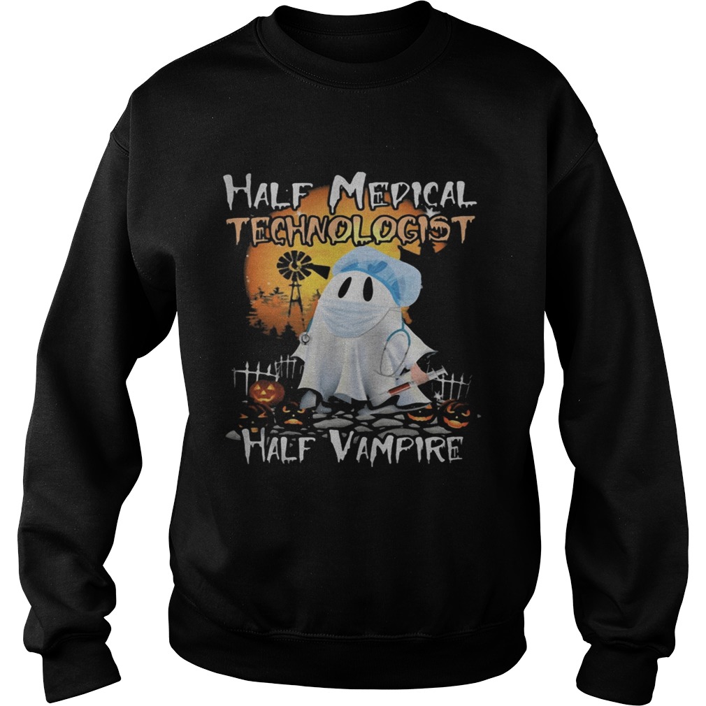 Halloween ghost half medical technologist half vampire Sweatshirt