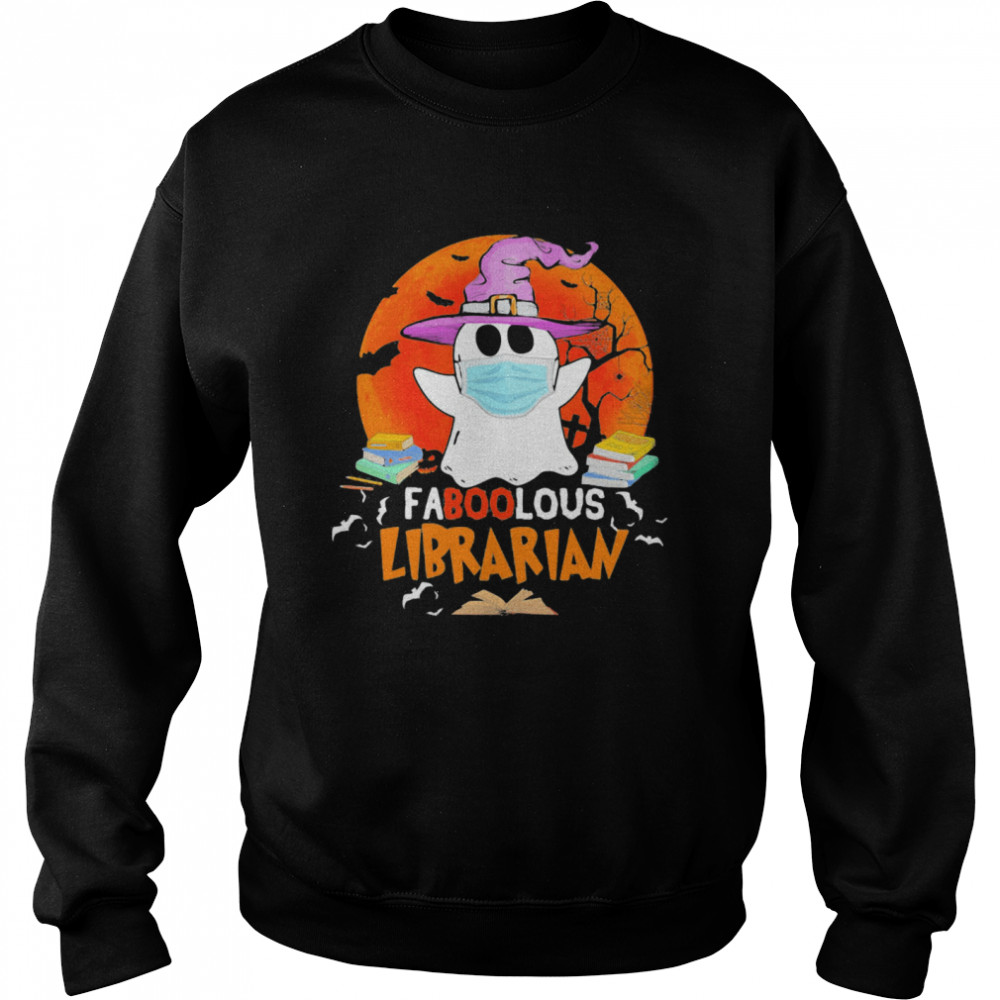 Halloween ghost mask faboolous librarian moon Unisex Sweatshirt