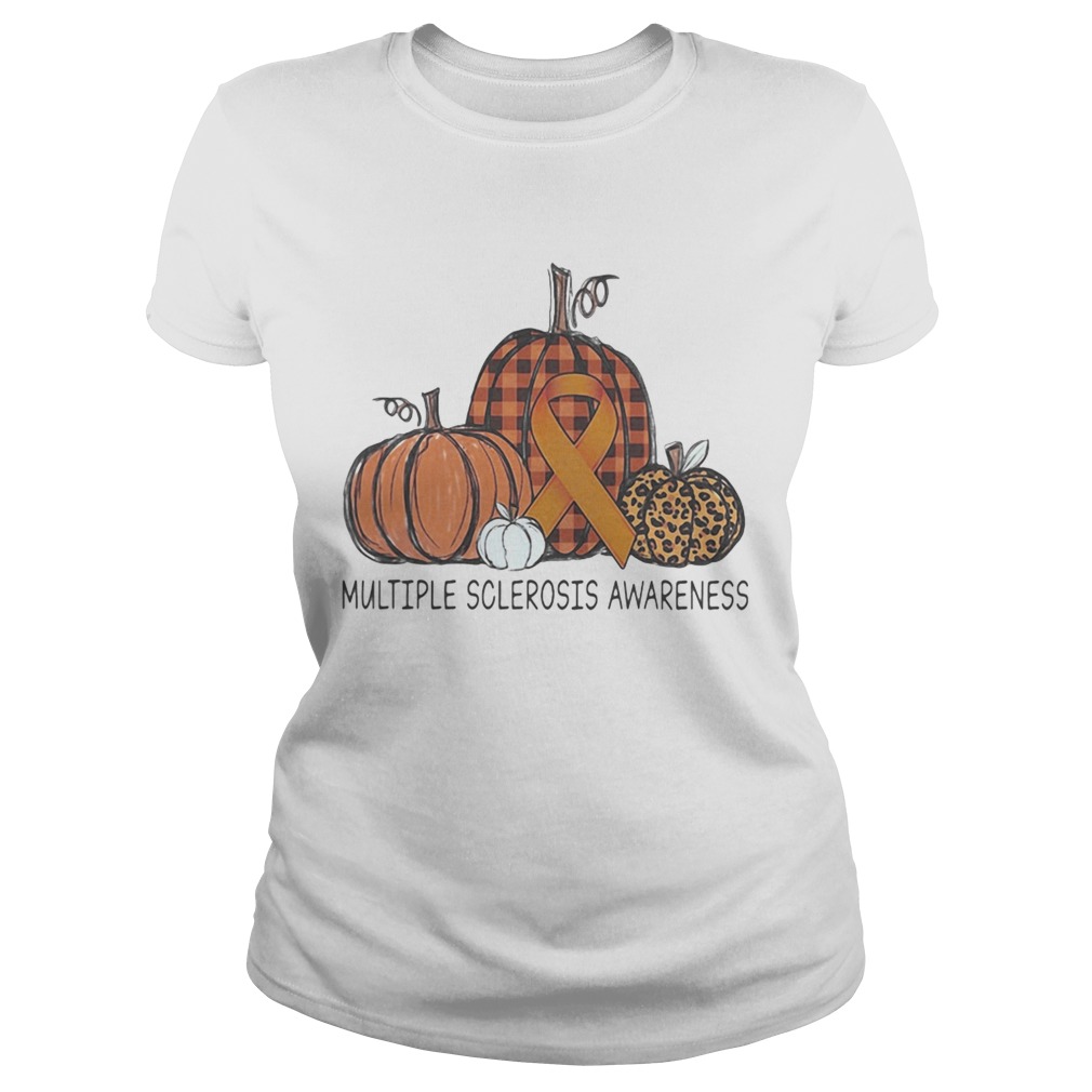 Halloween pumpkins multiple sclerosis awareness leopard Classic Ladies