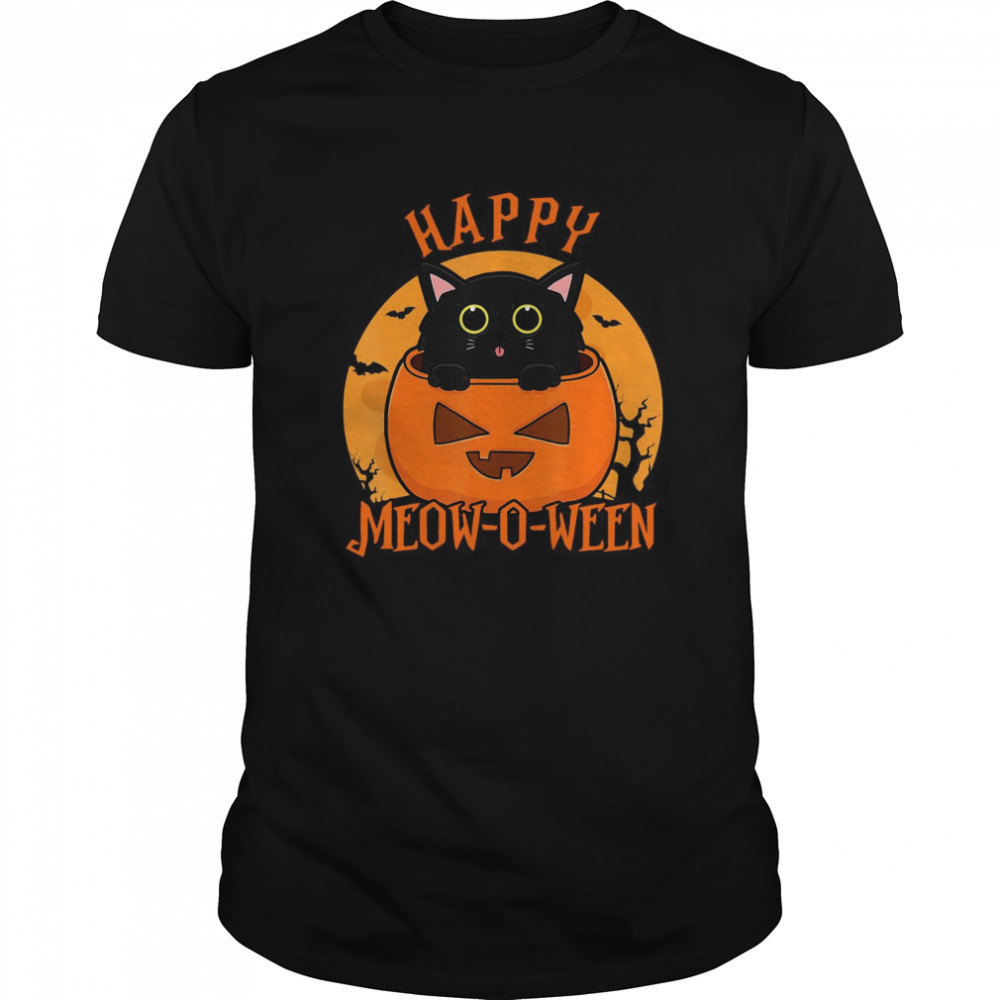 Happy Halloween Meowoween Black Cat shirt