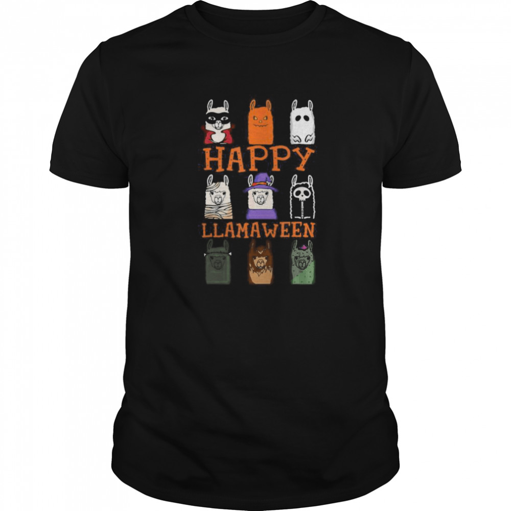 Happy Llamaween Funny Llama Boo Witch Costume shirt
