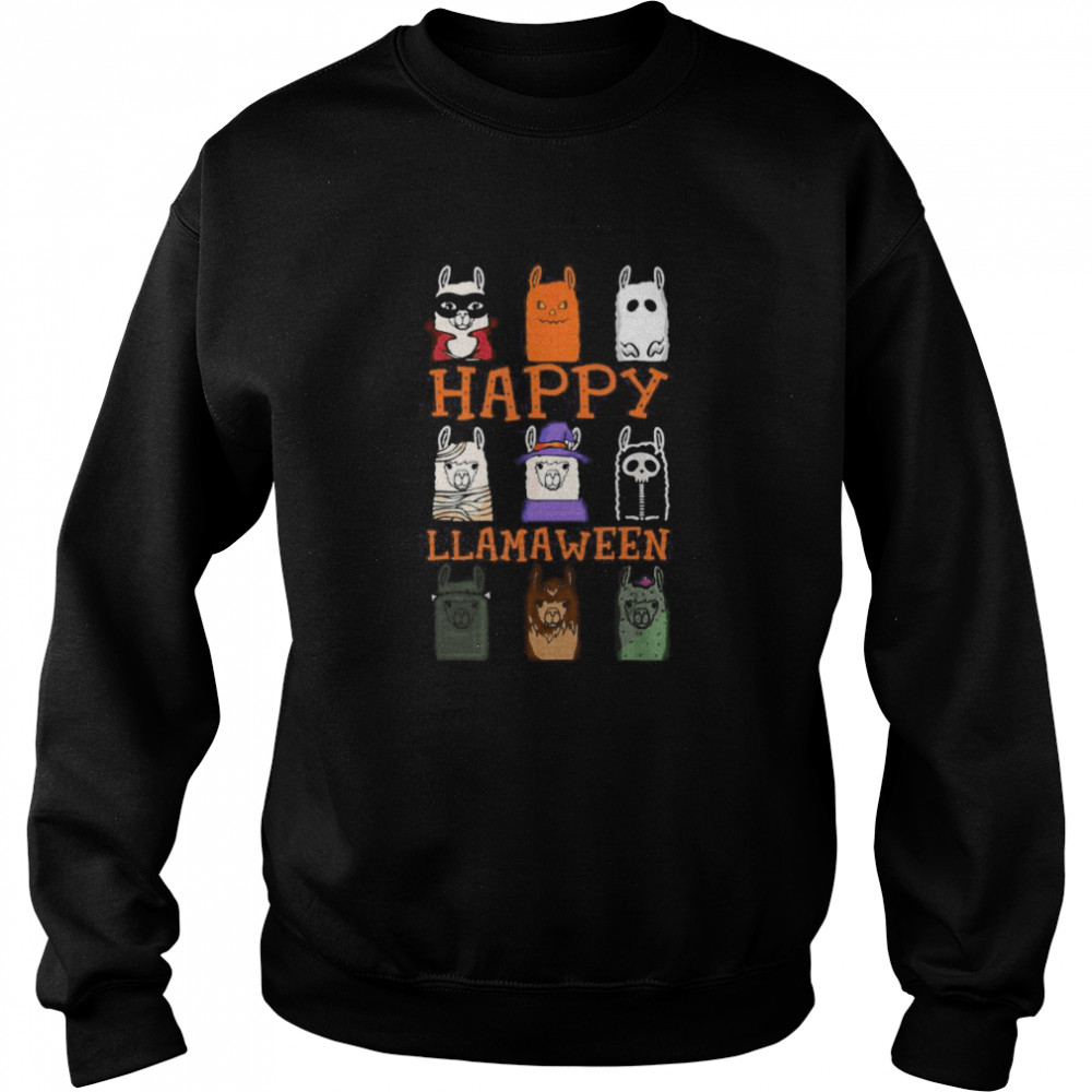 Happy Llamaween Funny Llama Boo Witch Costume Unisex Sweatshirt
