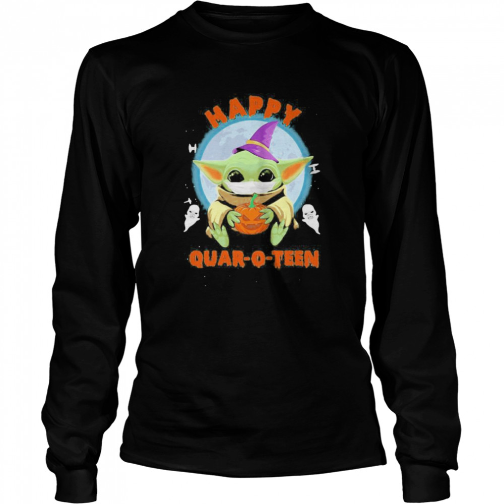 Happy halloween baby yoda witch quar-o-teen Long Sleeved T-shirt