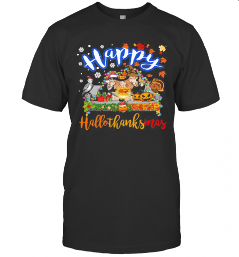 Harry Potter Happy Hallothanksmas Halloween Thanksgiving Christmas T-Shirt
