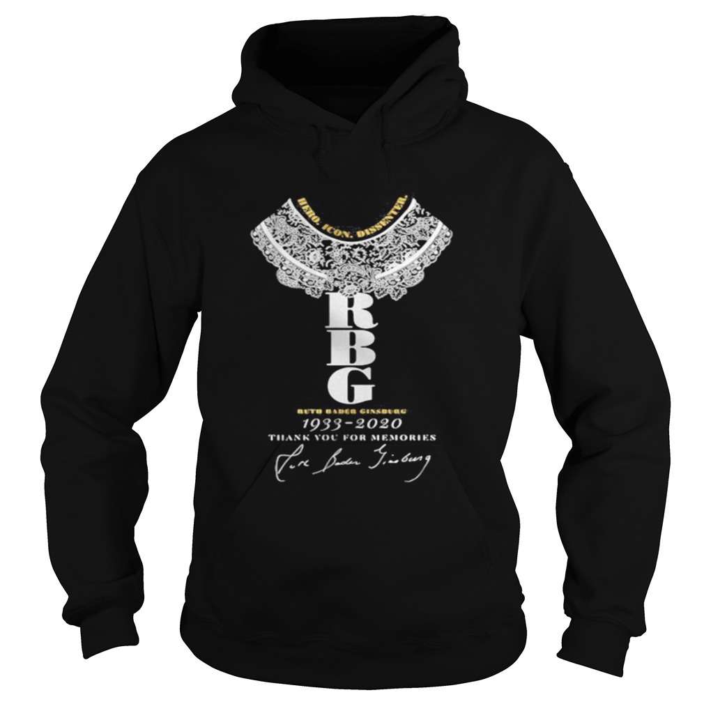 Hero Icon Dissenter RBG Ruth Bader Ginsburg 1933 2020 Thank You For The memories Hoodie