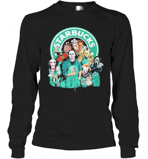 Horror Movie Character Starbucks T-Shirt Long Sleeved T-shirt 