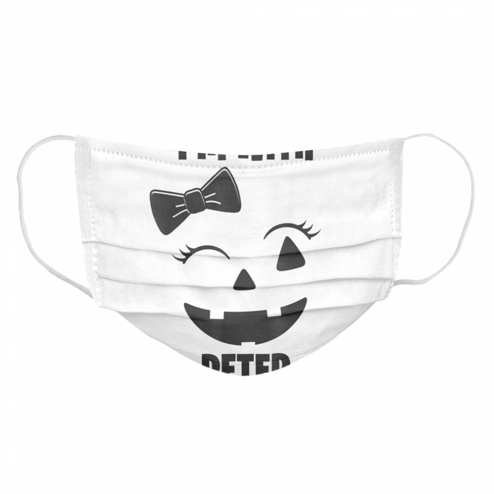 I’m With Peter Funny Couples Halloween Winking Girl Pumpkin Cloth Face Mask
