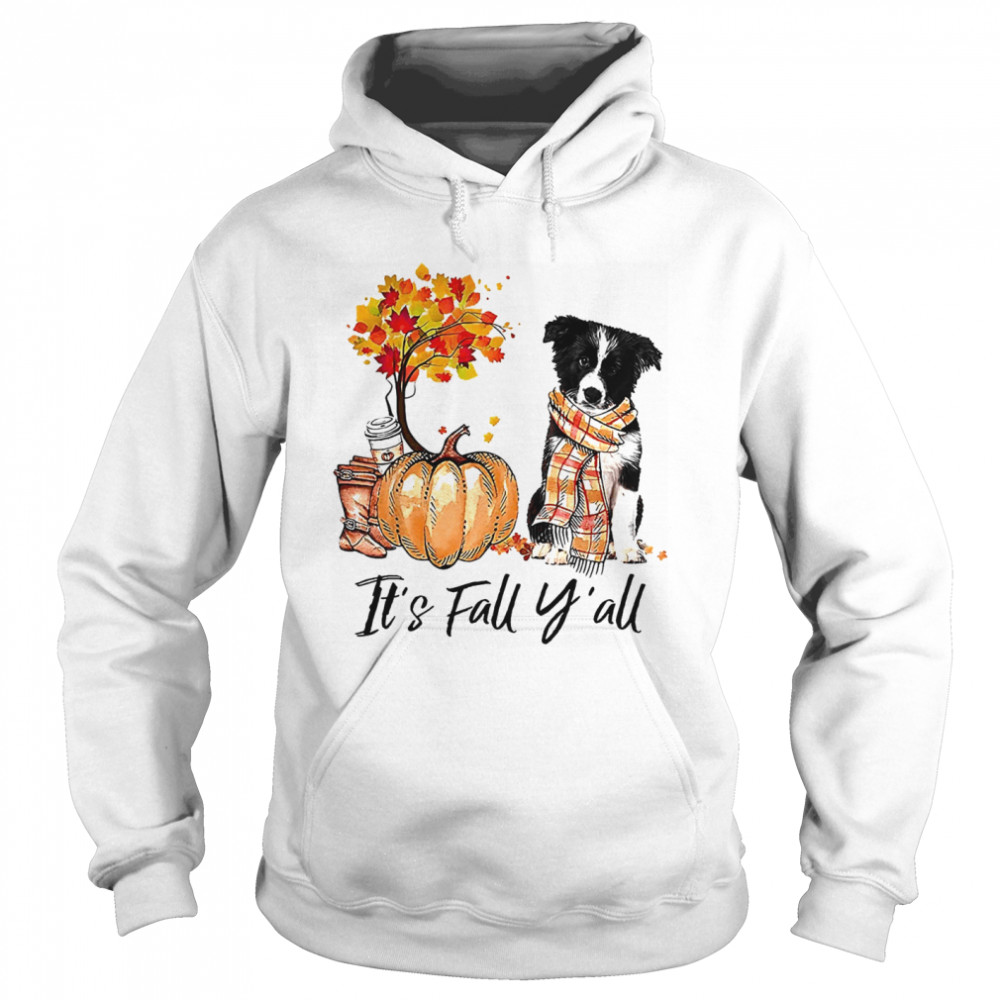Its Fall Yall Border Collie Dog Halloween Unisex Hoodie