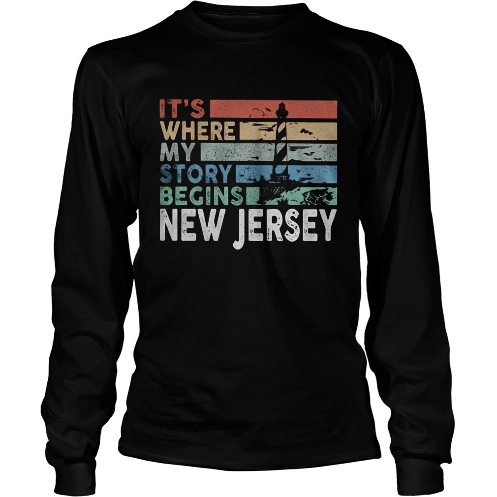 Its where my story begins new jersey vintage retro Long Sleeve