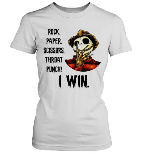 Jack Skellington Rock Paper Scissors Throat Punch I Win T-Shirt Classic Women's T-shirt