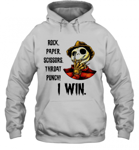 Jack Skellington Rock Paper Scissors Throat Punch I Win T-Shirt Unisex Hoodie