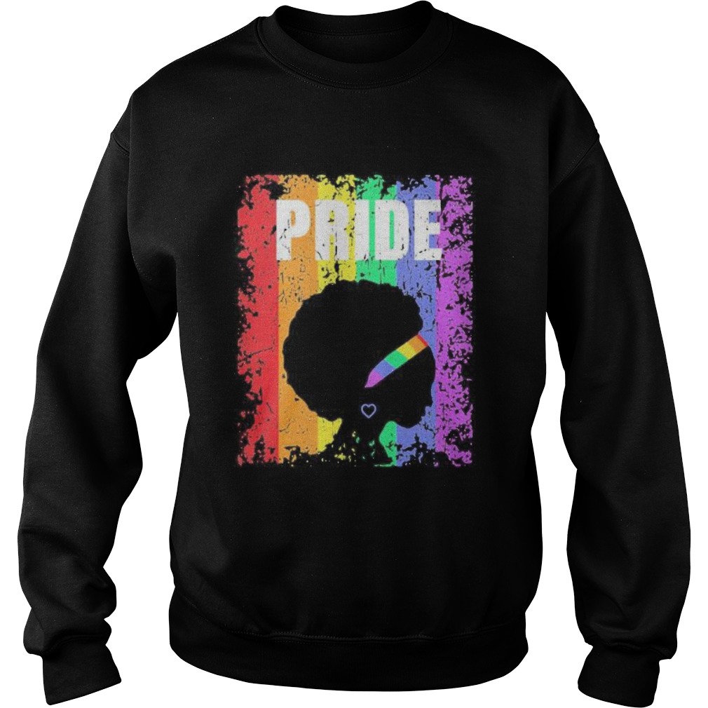 LGBT BLACK WOMAN RAINBOW GAY PRIDE Sweatshirt