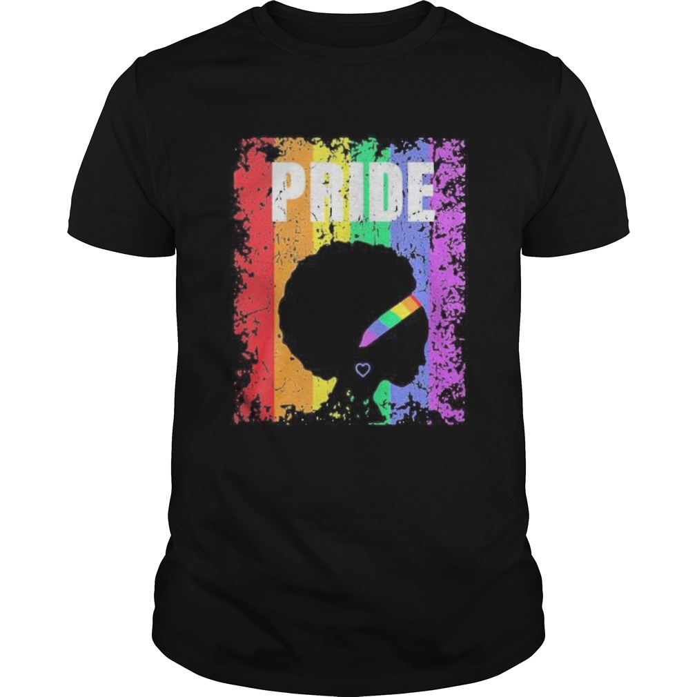 LGBT BLACK WOMAN RAINBOW GAY PRIDE shirt