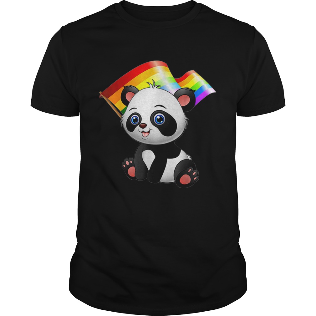 LGBT Flag T Cute Panda Bear Gay Lesbian Men Women Gift shirt