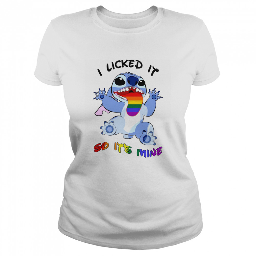 LGBT Stitch I Licked It So It's Mine Classic Women's T-shirt