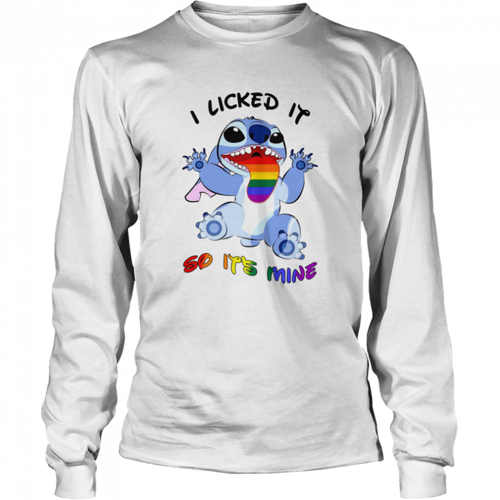 LGBT Stitch I Licked It So It's Mine Long Sleeved T-shirt