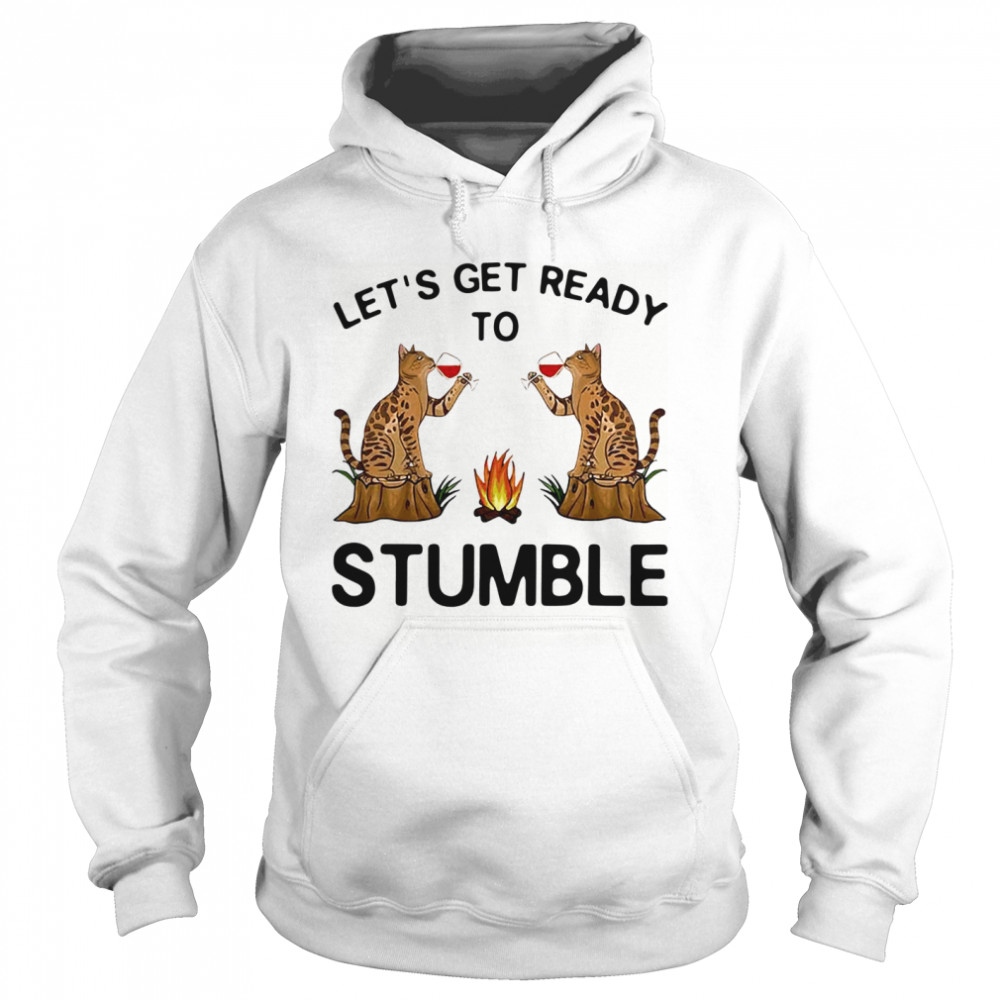 Let’s Get Ready To Stumble Cat Drinking Wine Unisex Hoodie