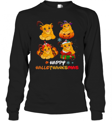 Lions Happy Hallothanksmas T-Shirt Long Sleeved T-shirt 