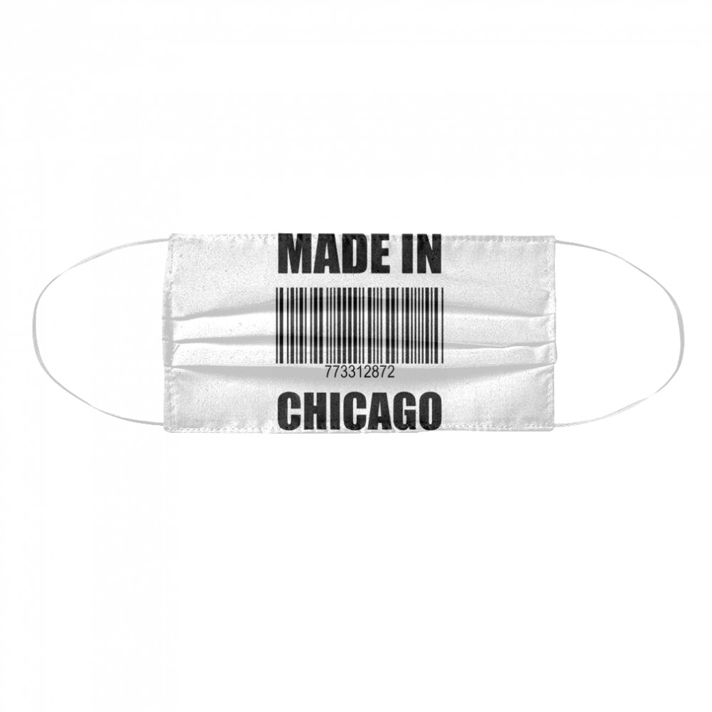 Made In Chicago Barcode With Numbers 773 312 872 Area Codes Cloth Face Mask