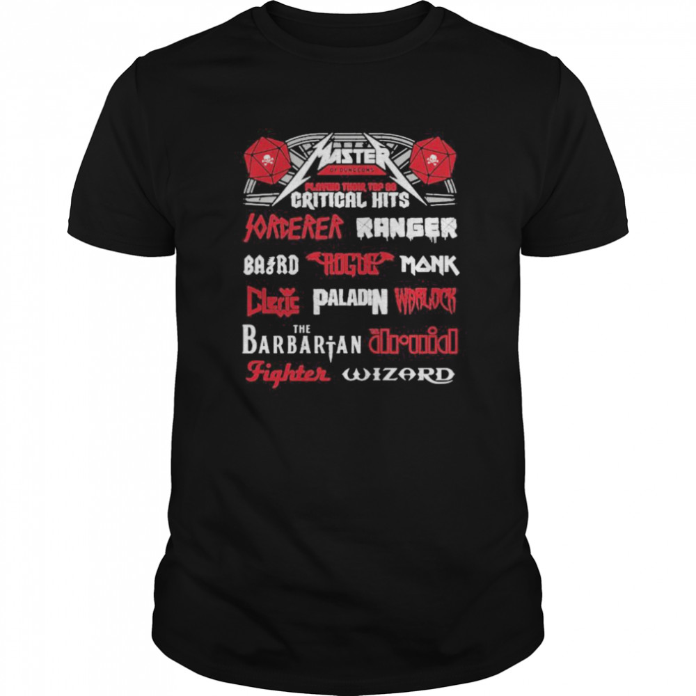Master playing their top 20 critical hits forever ranger the barbarian shirt