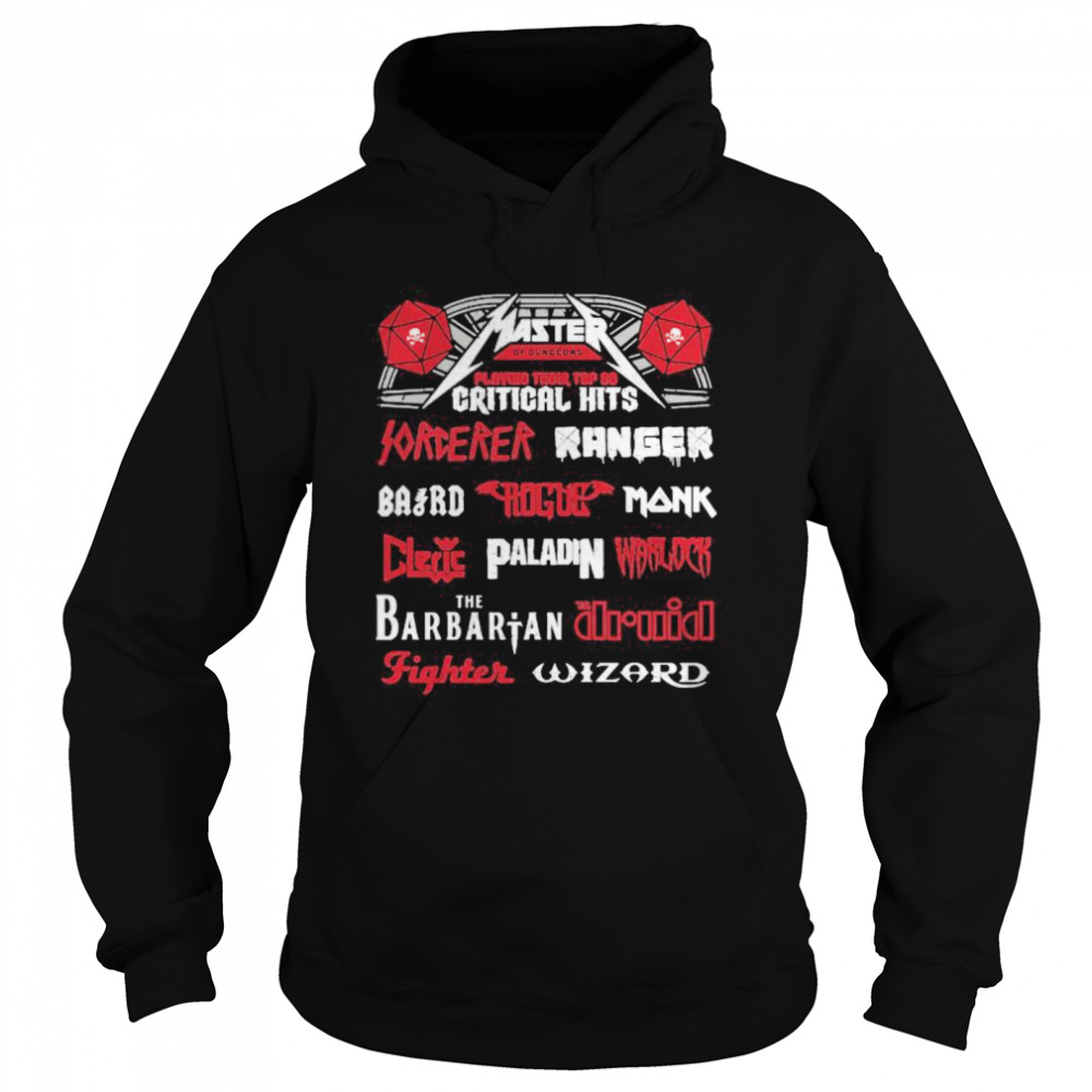 Master playing their top 20 critical hits forever ranger the barbarian Unisex Hoodie