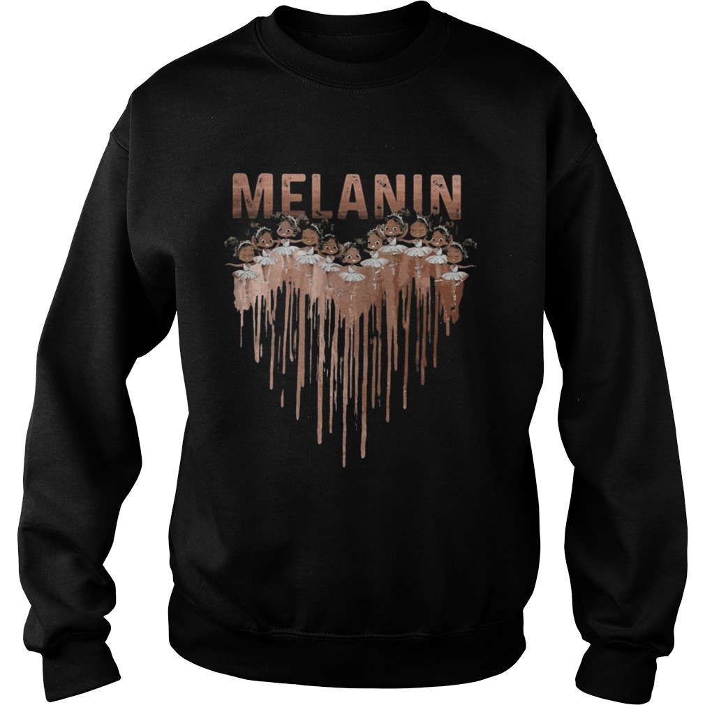 Melanin Black Girl Ballet Heart Sweatshirt