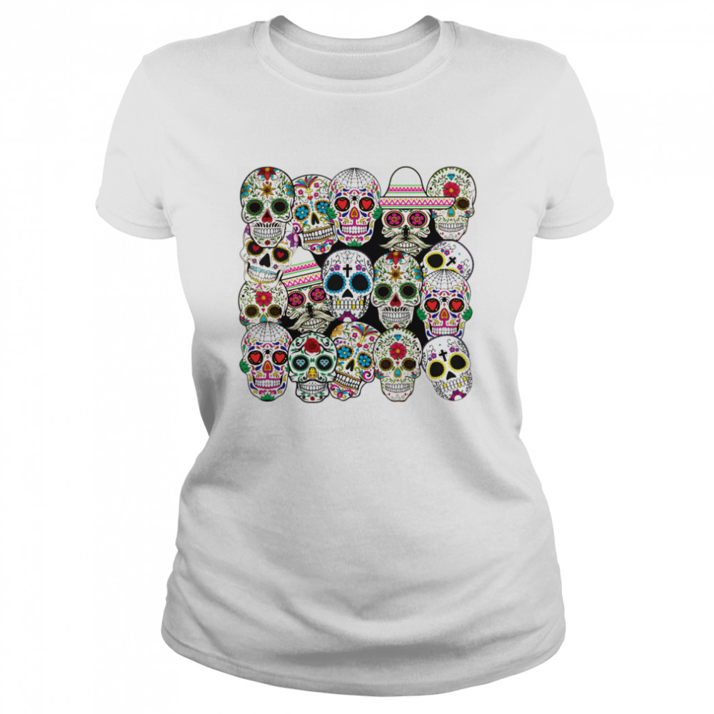 Mexican Day Of The Dead Sugar Skulls Classic Women's T-shirt