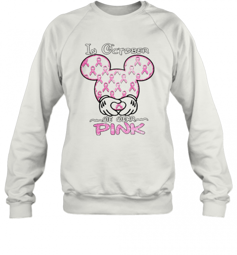 Mickey Mouse In October We Wear Pink Diamond T-Shirt Unisex Sweatshirt