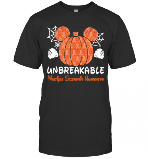 Mickey Mouse Pumpkin Unbreakable Multiple Sclerosis Awareness T-Shirt