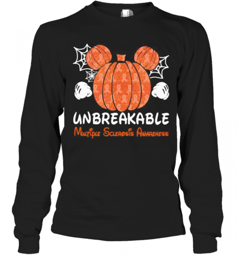 Mickey Mouse Pumpkin Unbreakable Multiple Sclerosis Awareness T-Shirt Long Sleeved T-shirt 