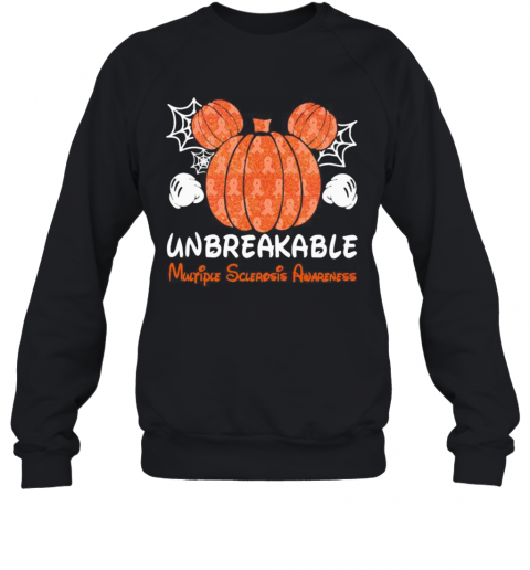 Mickey Mouse Pumpkin Unbreakable Multiple Sclerosis Awareness T-Shirt Unisex Sweatshirt