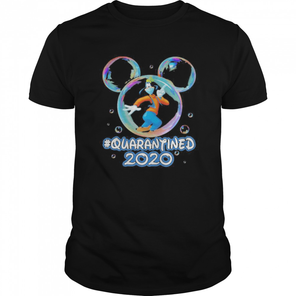 Mickey mouse goofy wear mask quarantined 2020 shirt