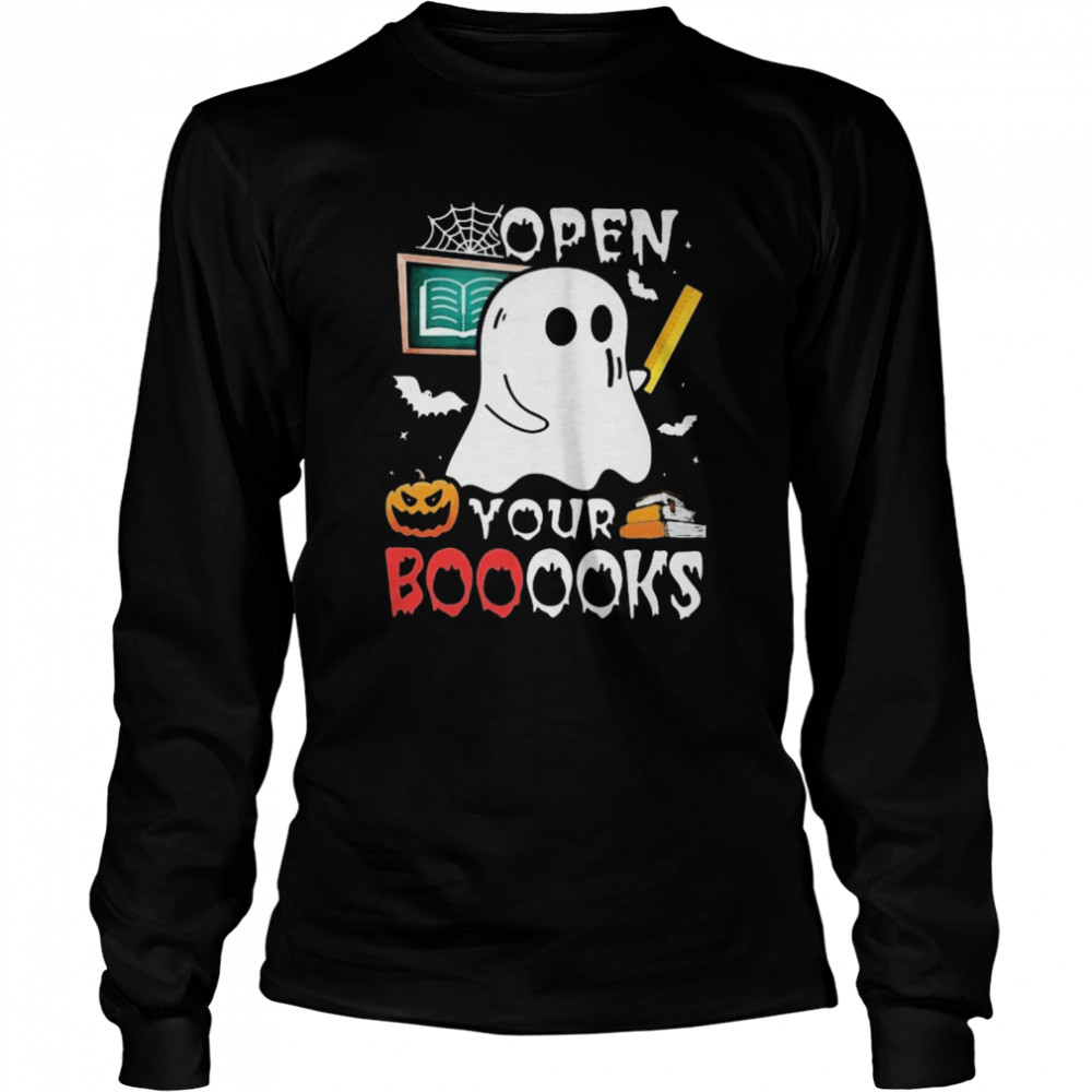 Open Your Booooks Halloween Long Sleeved T-shirt