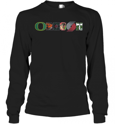 Oregon Portland Trail Blazers Logo T-Shirt Long Sleeved T-shirt 