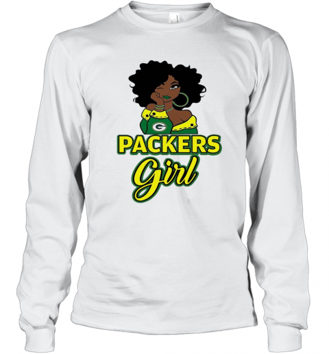 Packers Black Girl T-Shirt Long Sleeved T-shirt 
