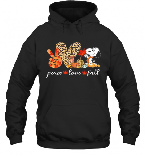 Peace Love Fall Snoopy Leopard T-Shirt Unisex Hoodie