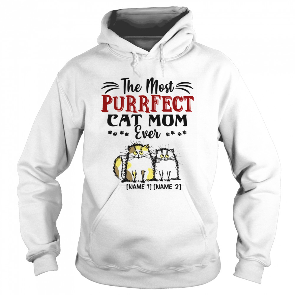 Personalized the Most Purrfect Cat Mom Ever 2 Accent Unisex Hoodie
