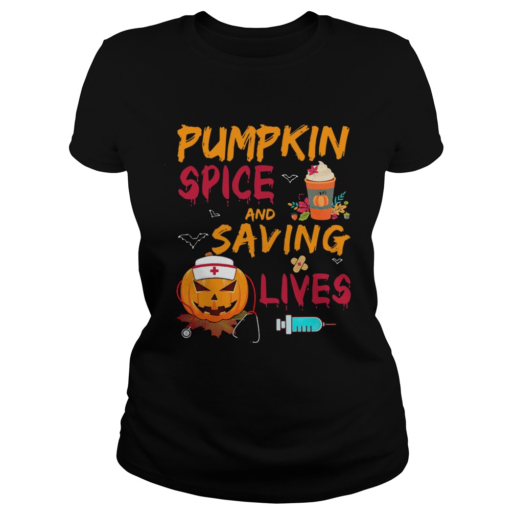 Pumpkin Spice And Saving Lives Pumpkin Nurse Latte Medical Staff Halloween Classic Ladies