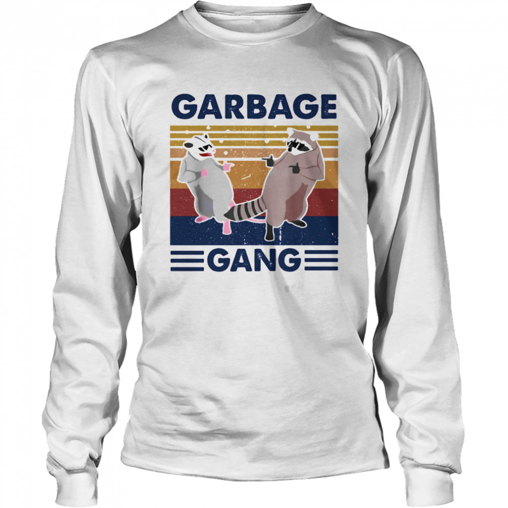 Raccoon garbage gang vintage retro Long Sleeved T-shirt