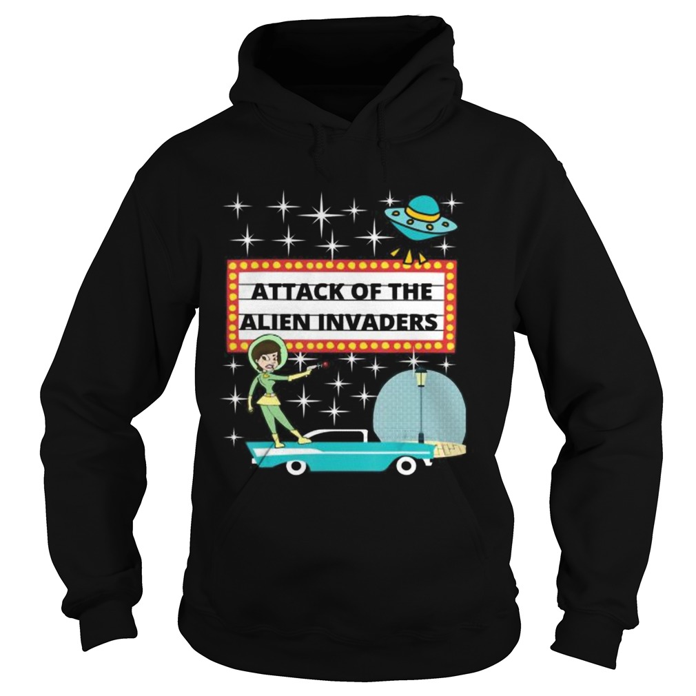 Retro 50s Scifi Attack of the Alien Invaders Hoodie